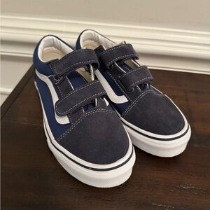 Kids Unisex Navy Blue Velcro Vans size 2.5